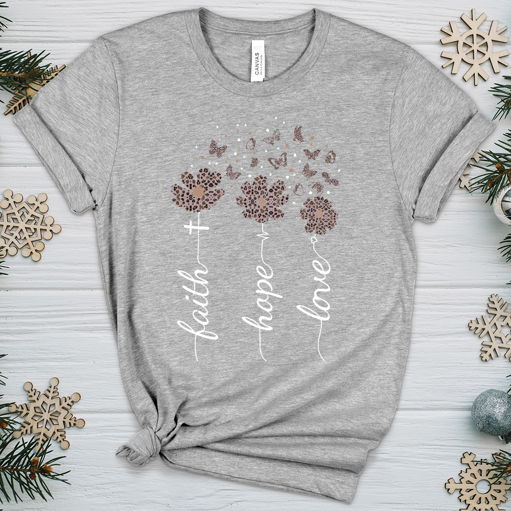 Faith Hope Love Floral V4 Heathered Tee