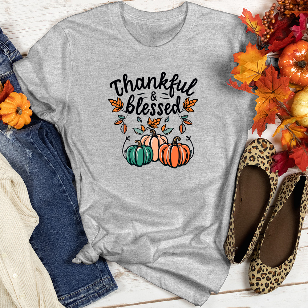 Thankful & Blessed Heathered Tee