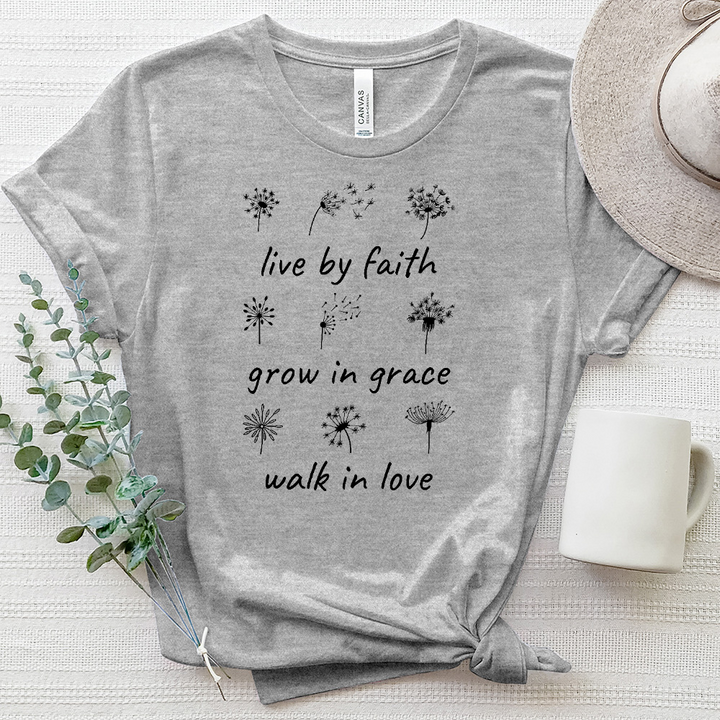 Live By Faith Dandelion Heathered Tee