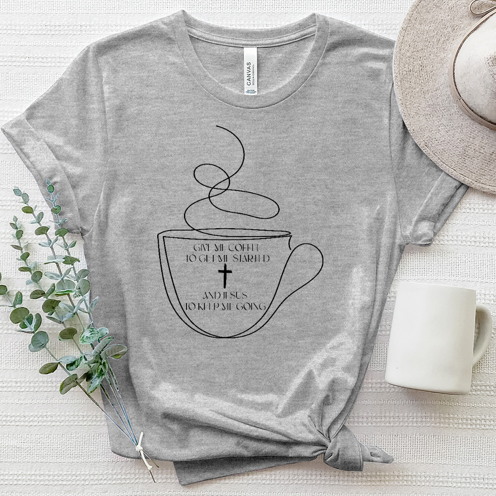 Give Me Coffee to Get Started Heathered Tee