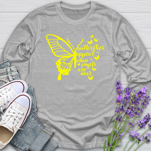 Butterflies Appear Yellow Long Sleeve Tee