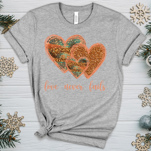 Love Never Fails V6 Heathered Tee