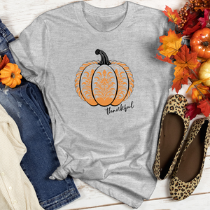 Vintage Retro Art Pumpkin Heathered Tee