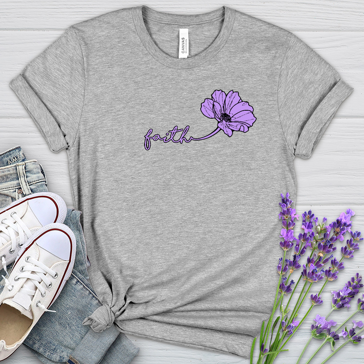 Faith Purple Flower Heathered Tee