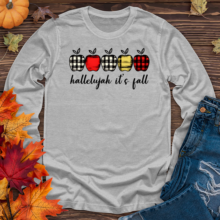 Retro Apple Farm Checkered Row Long Sleeve Tee