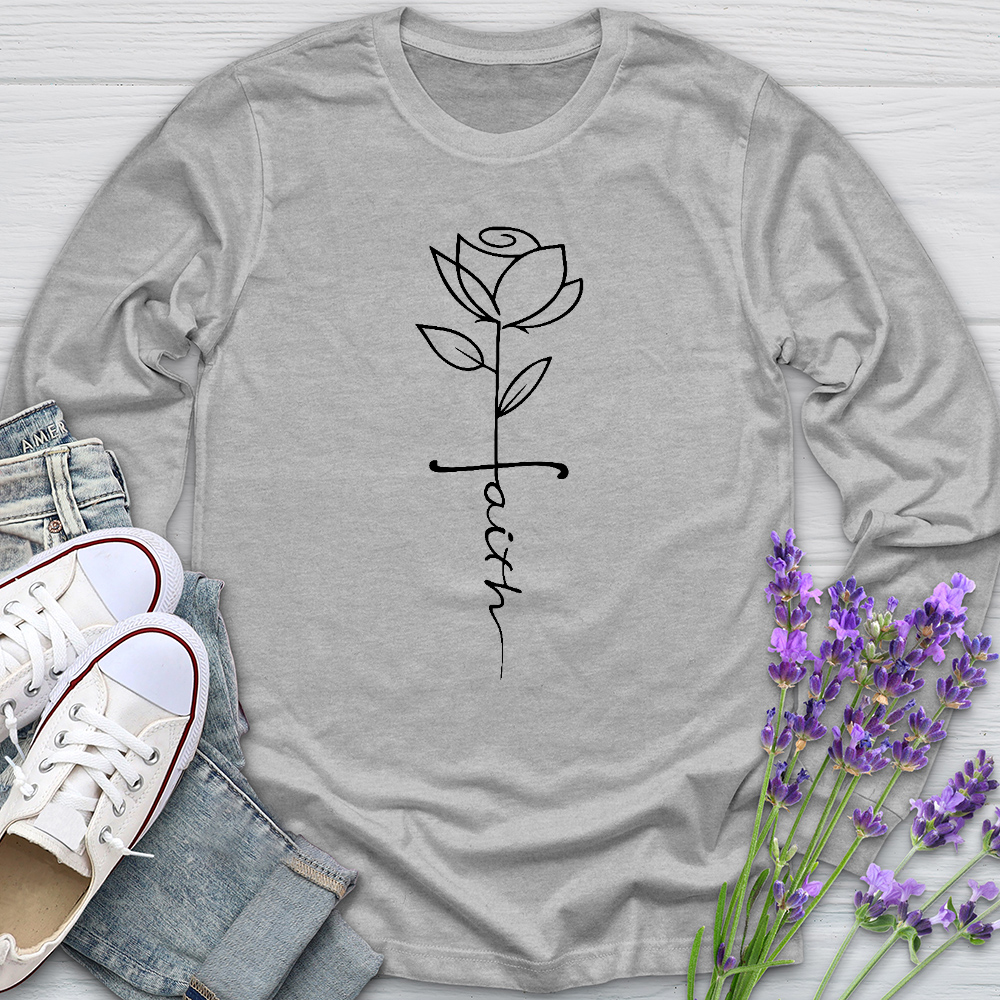 Faith Flower Stem Long Sleeve Tee