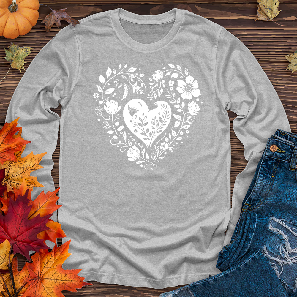 A simple floral heart 01 Long Sleeve Tee