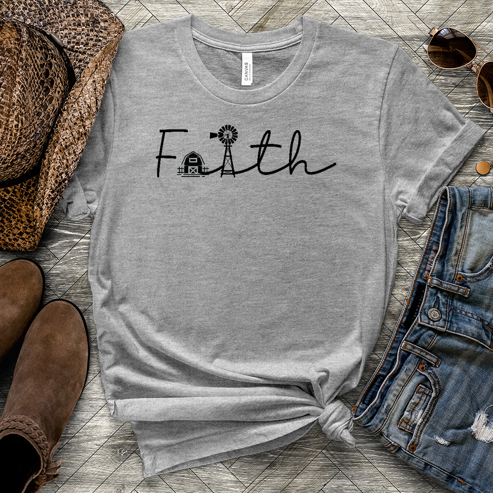 Faith On The Farm Heathered Tee