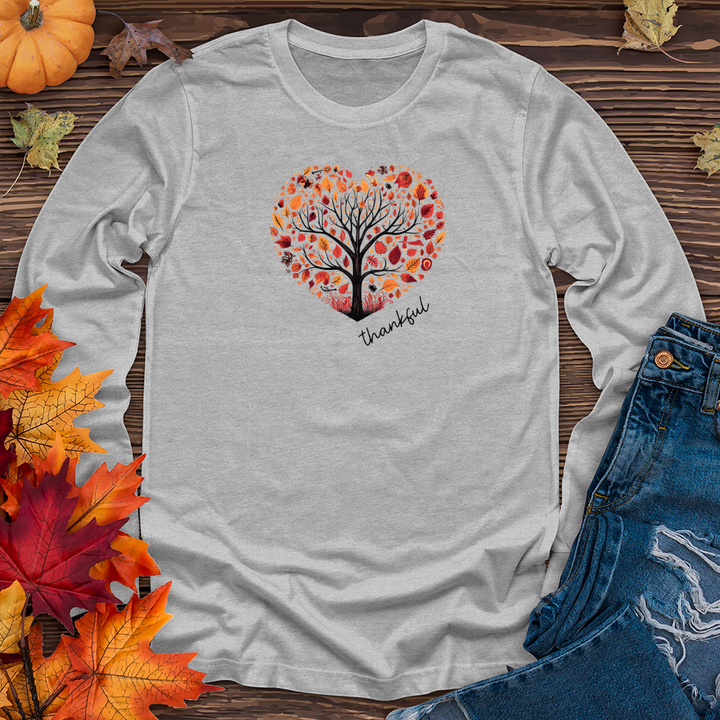 Vintage Natures Embrace Tree Heart Icons Long Sleeve Tee