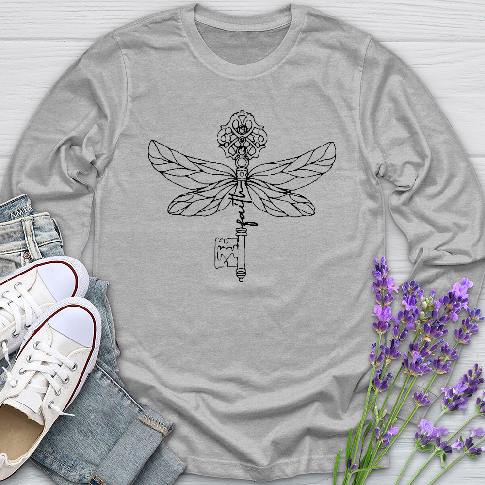 Faith Key Dragonfly Long Sleeve Tee