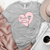 Blessed Mama Pink Heart Heathered Tee