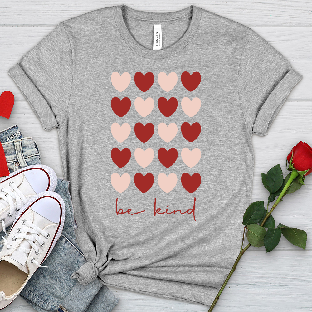 Be Kind Heart Heathered Tee