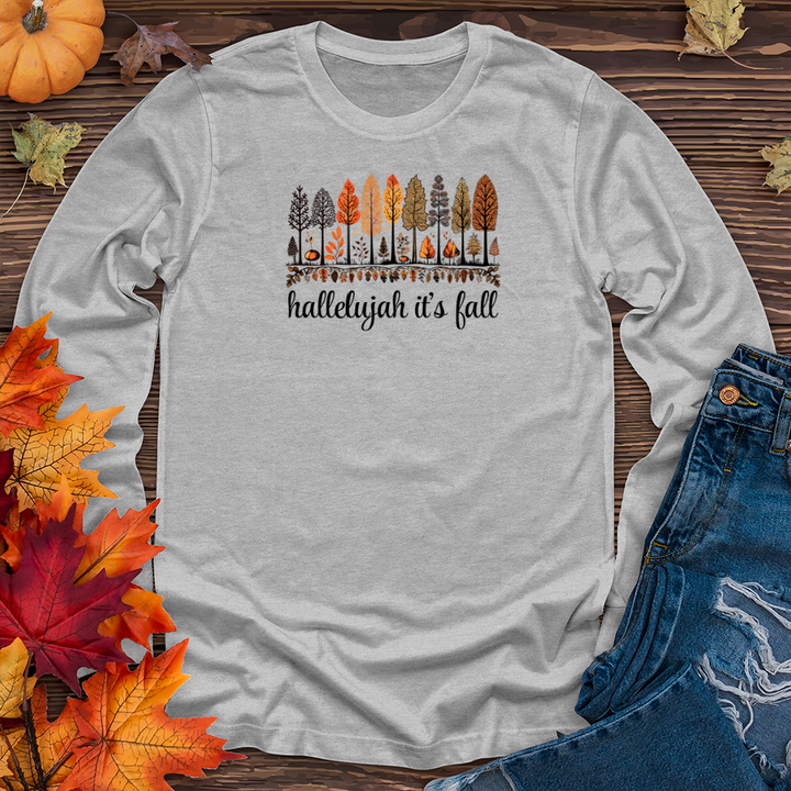 Enchanted Woodland Fall Icons Long Sleeve Tee