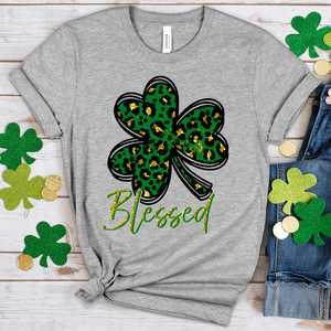 Blessed Shamrock Heathered Tee