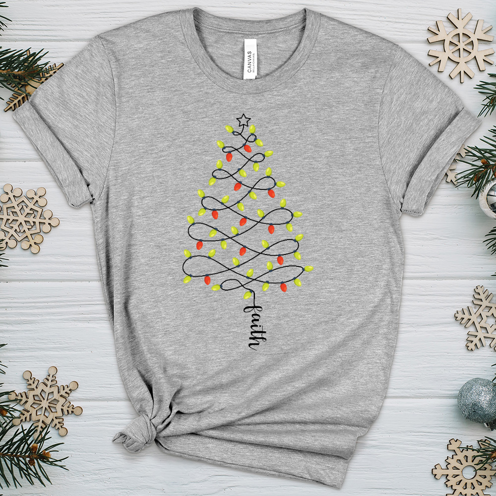 Faith Christmas Lights Heathered Tee