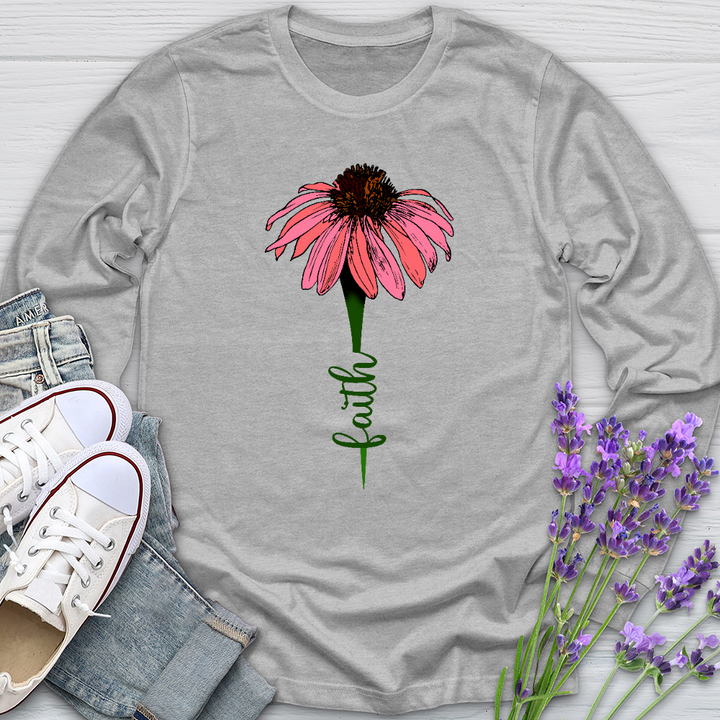 Faith Daisy Mandala Long Sleeve Tee