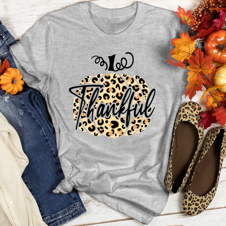 Thankful Pumpkin Word Art Heathered Tee