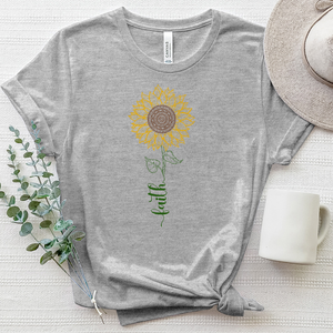 Mandala Faith Flower Stem Heathered Tee