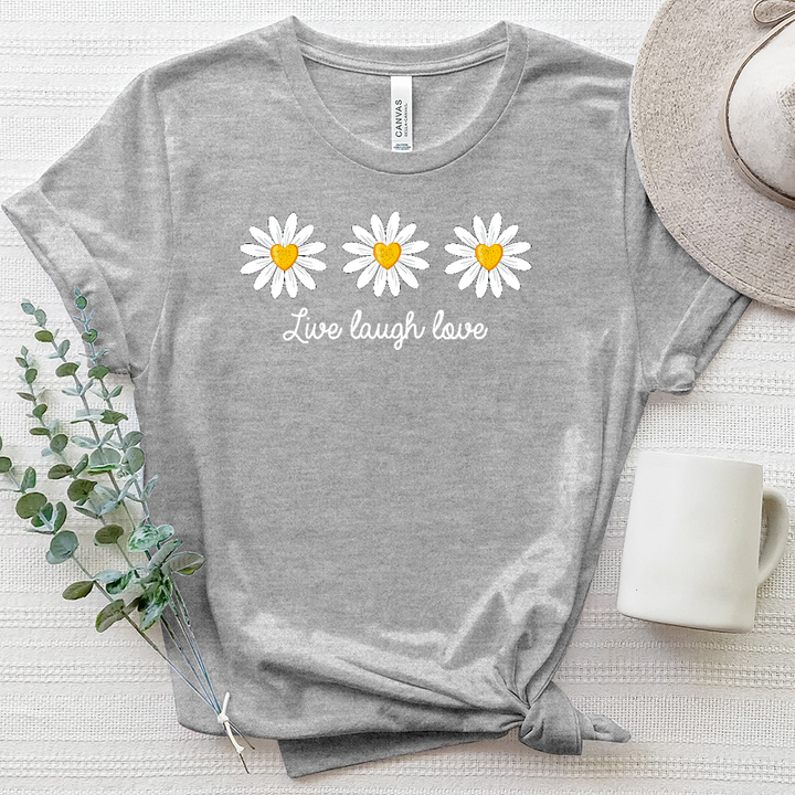 Live Laugh Love Daisy Heathered Tee