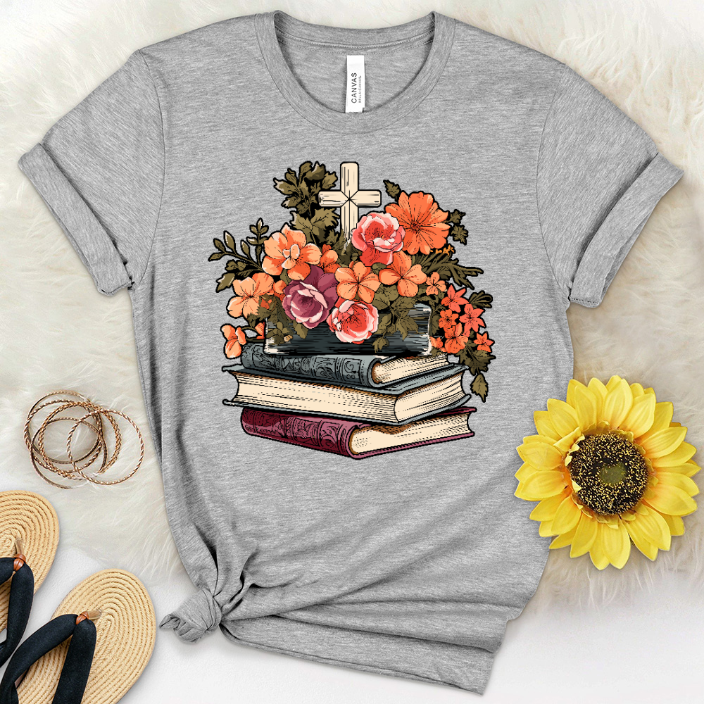 Books & Faith Heathered Tee