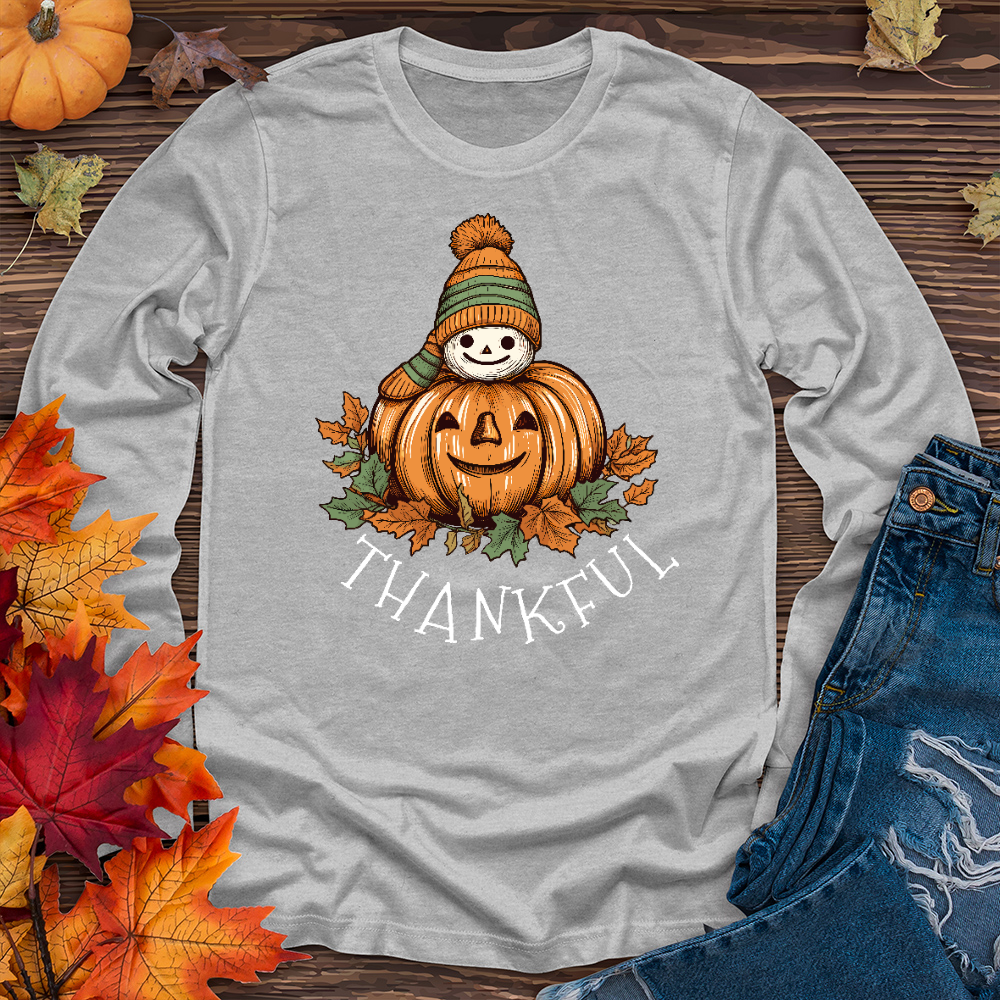 Thankful Happy Pumpkins Long Sleeve Tee