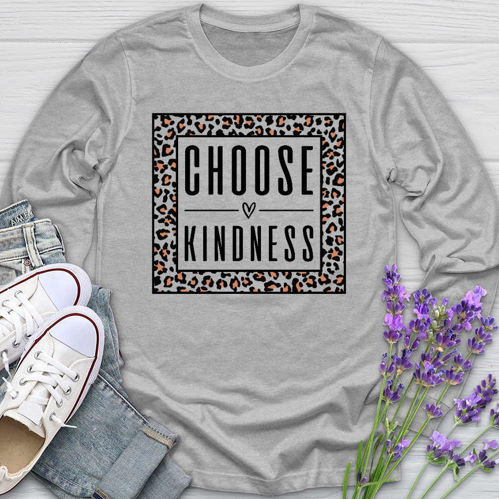 Choose Kindness Leopard Long Sleeve Tee