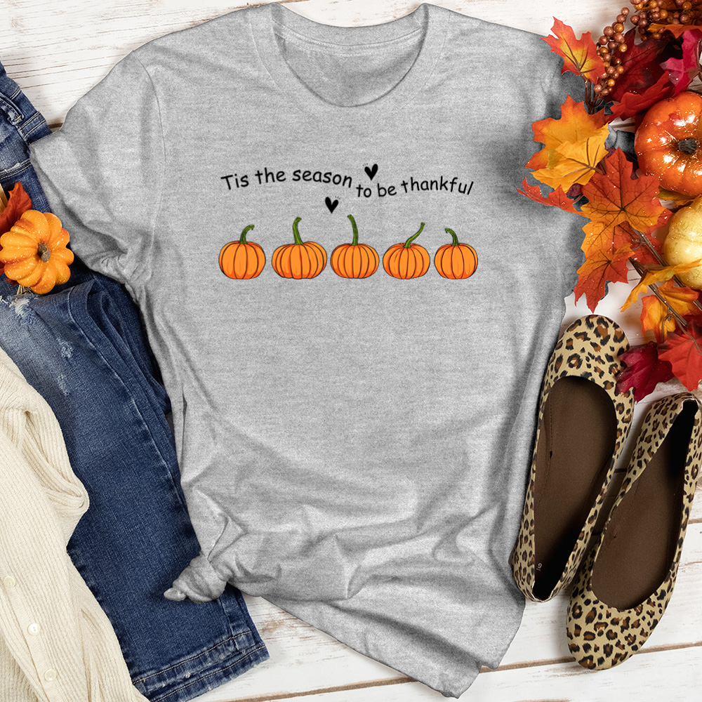 Tis The Season Pumpkin Patch Heathered Tee