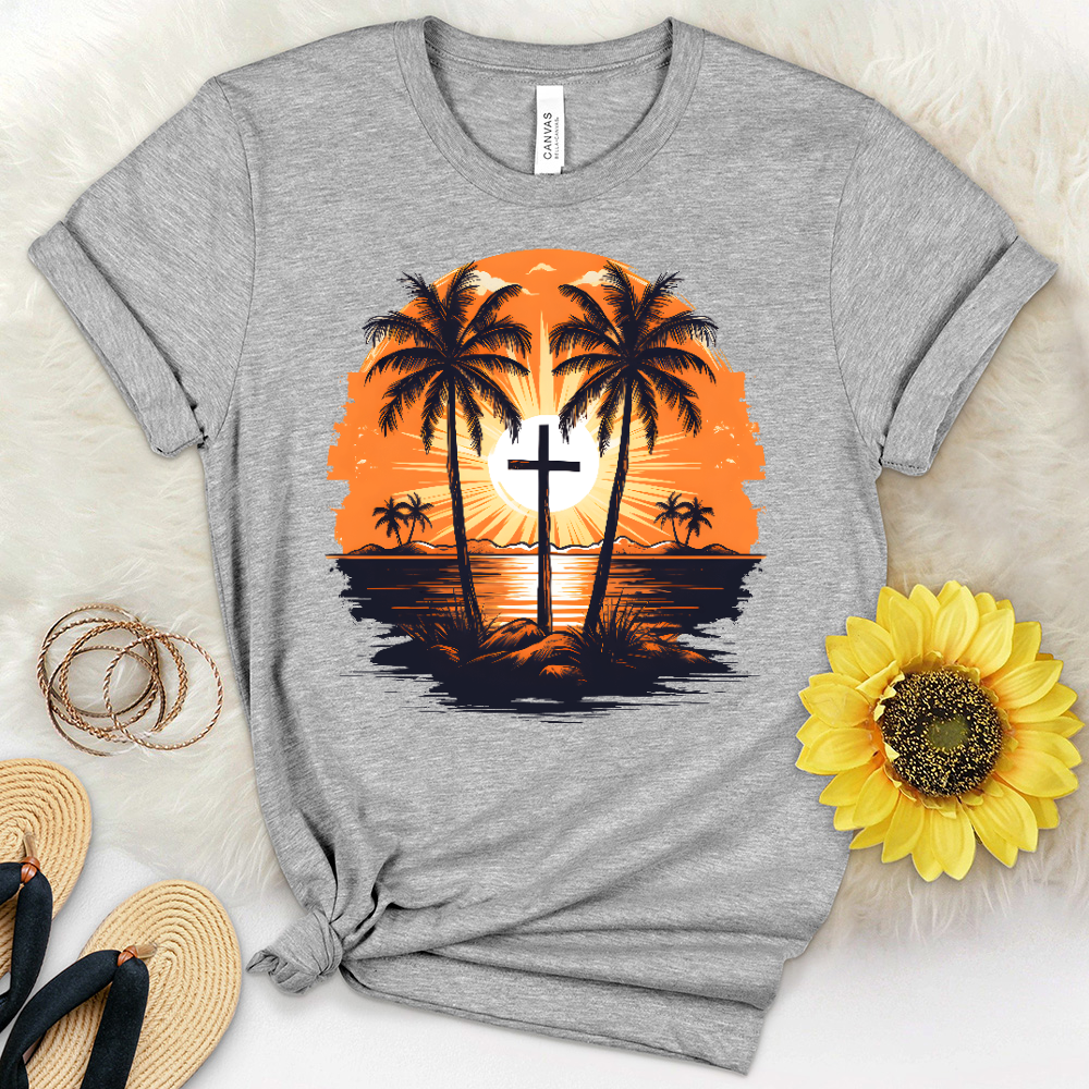 Faithful Sunset Heathered Tee