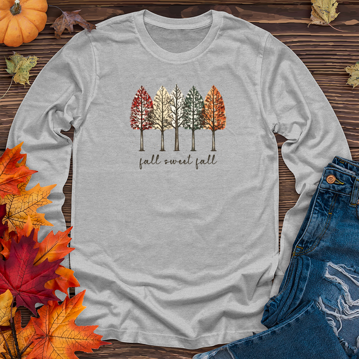 Retro Cozy Harvest Plaid Rows Long Sleeve Tee