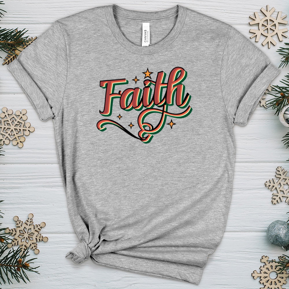 Retro Faith Christmas Heathered Tee
