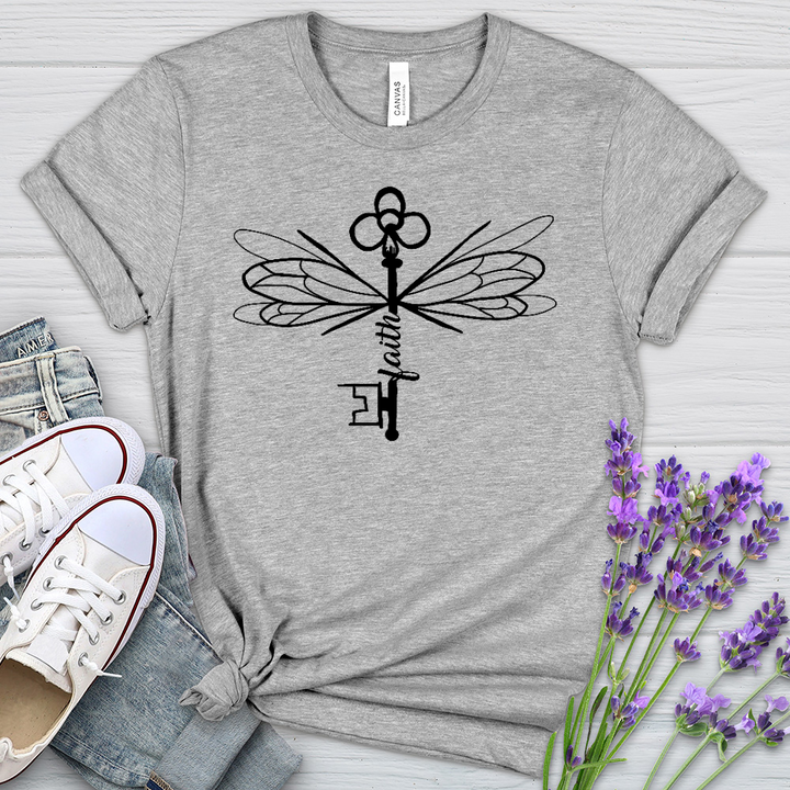 Winged Faith Fighter Heathered Tee