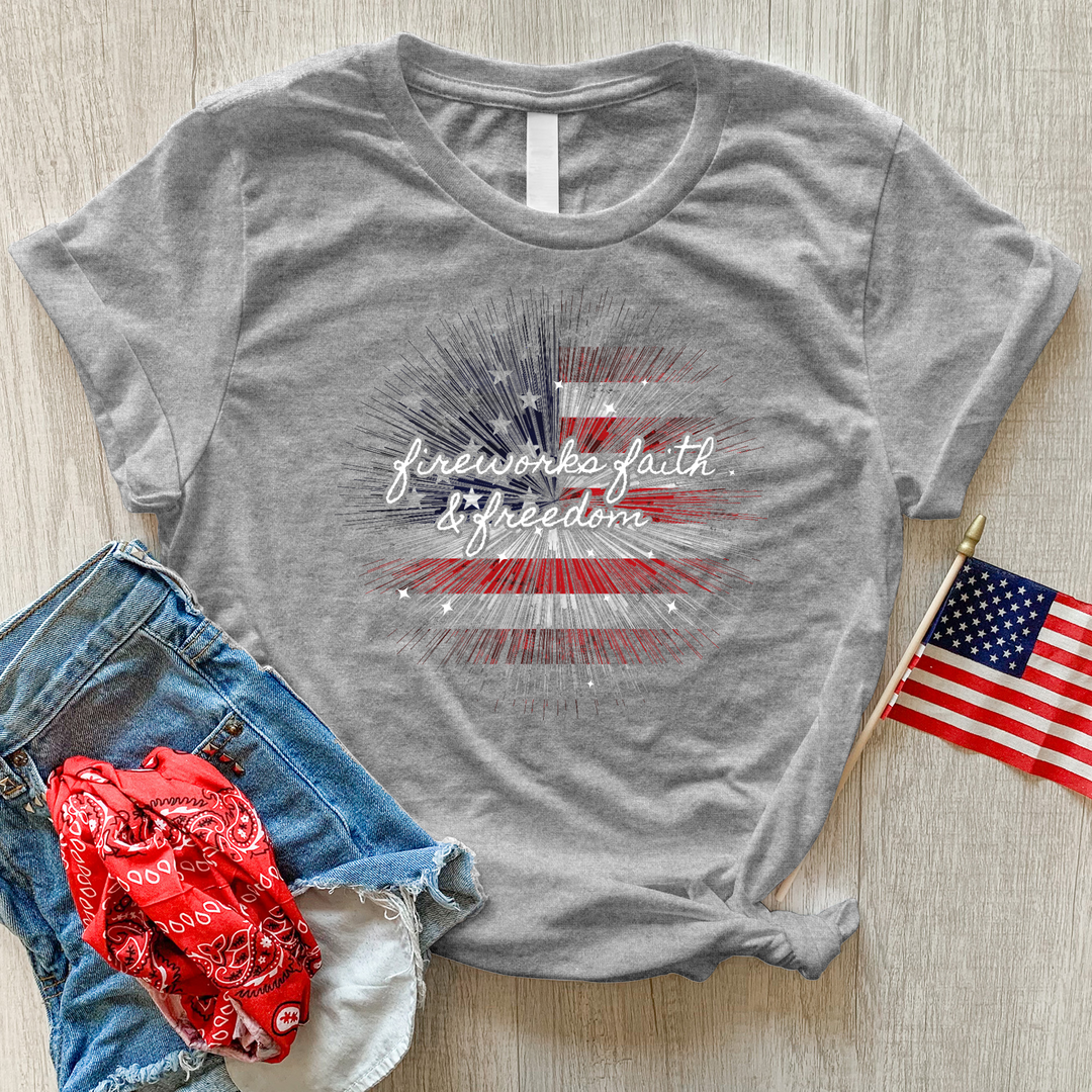 Fireworks Faith & Freedom Heathered Tee