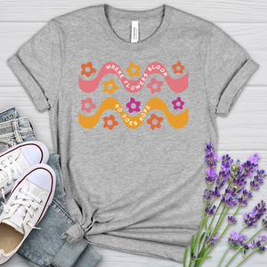 Where Flowers Bloom Daisy Pattern Heathered Tee