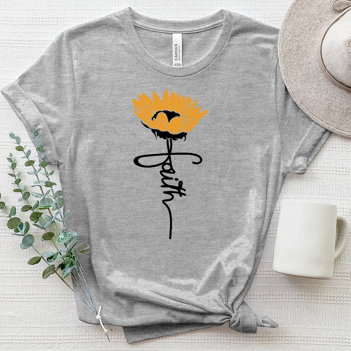 Faith Sunflower Stem Heathered Tee