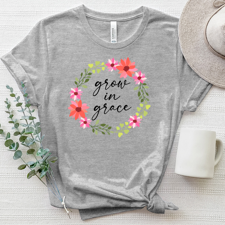 Grow in Grace Wreath Heathered Tee