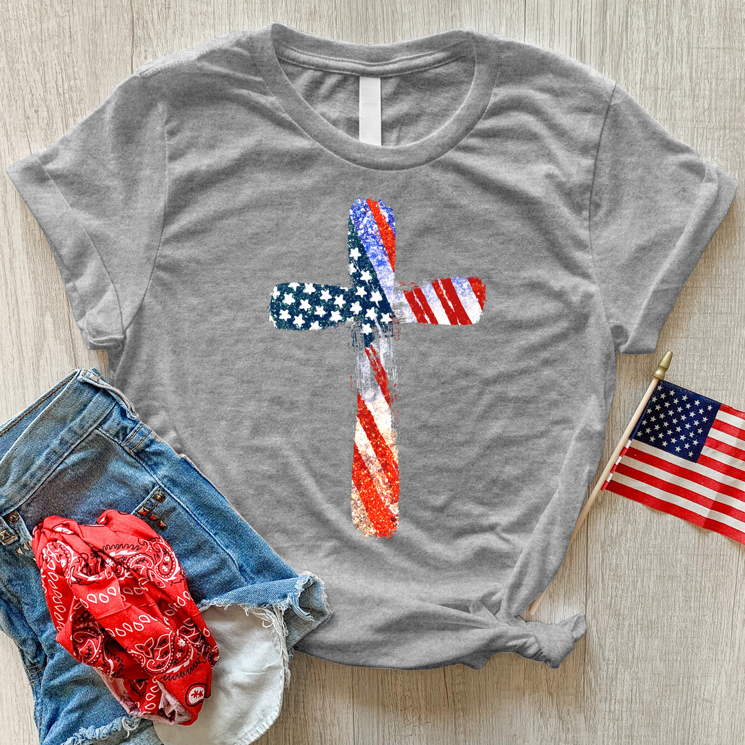 American Cross Heathered Tee