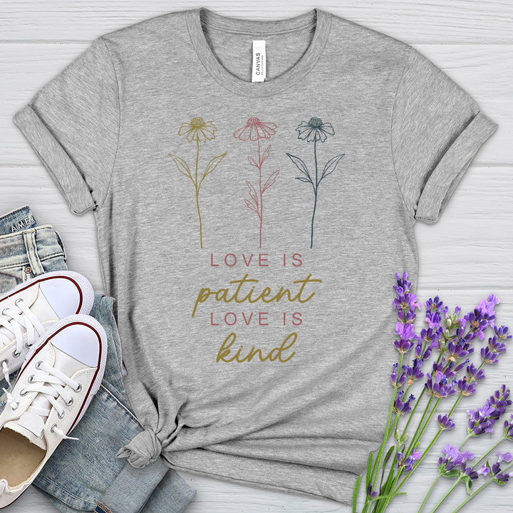 Love Is Floating Flowers Heathered Tee