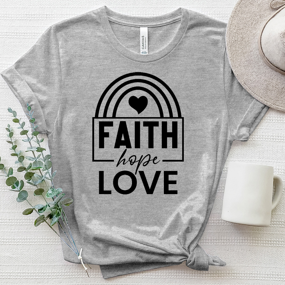 Faith Hope Love Rainbow Heathered Tee