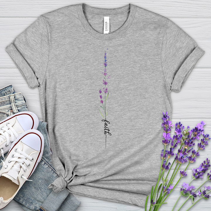 Faith Lavender Flower Heathered Tee