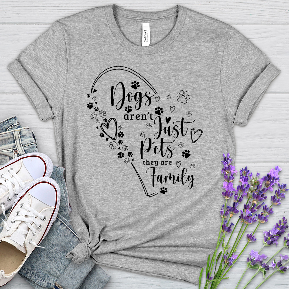 Dogs are Family Black Heathered Tee