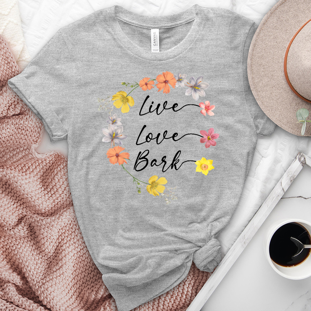 Live love bark heathered tee