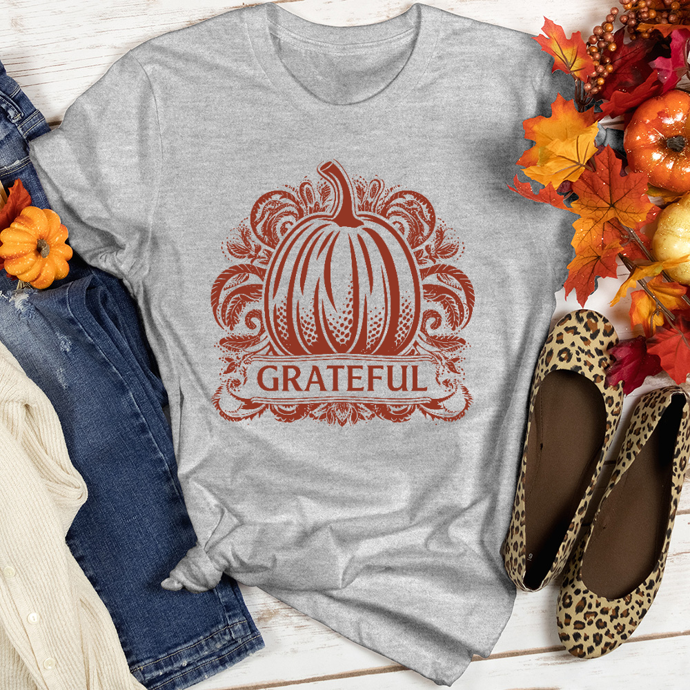 Grateful Paisley Pumpkin Heathered Tee