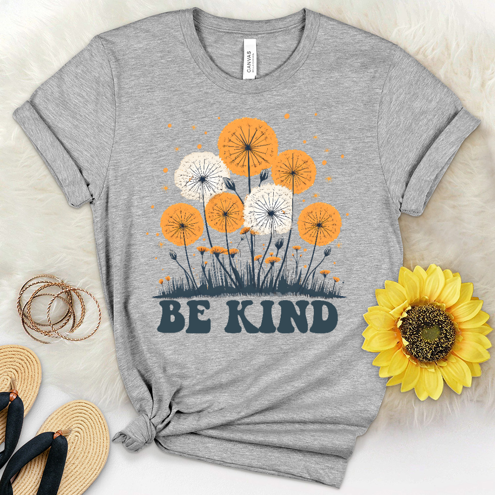 Be Kind Dandelion Garden Heathered Tee