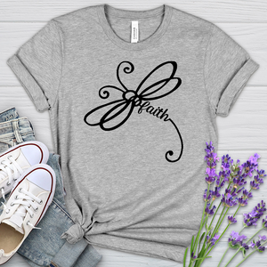 Faith Dragonfly Word Art Heathered Tee