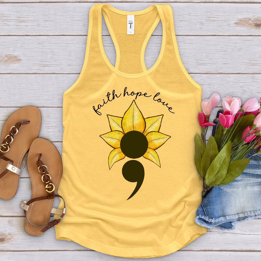 Faith Hope Love Semicolon Tank Top