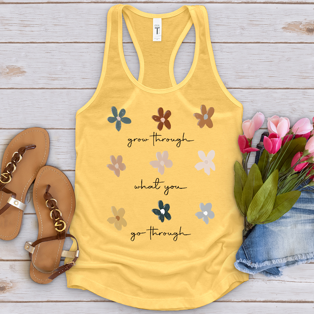 Grow Through Flower Pattern Tank Top