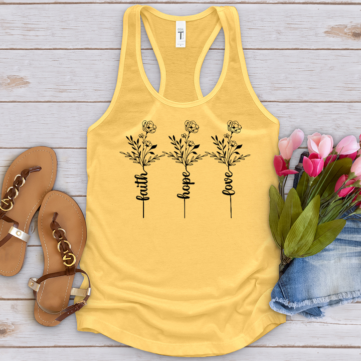 Faith Hope Love Spring Flowers Tank Top