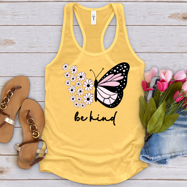 Be Kind Sunflower Butterfly Tank Top