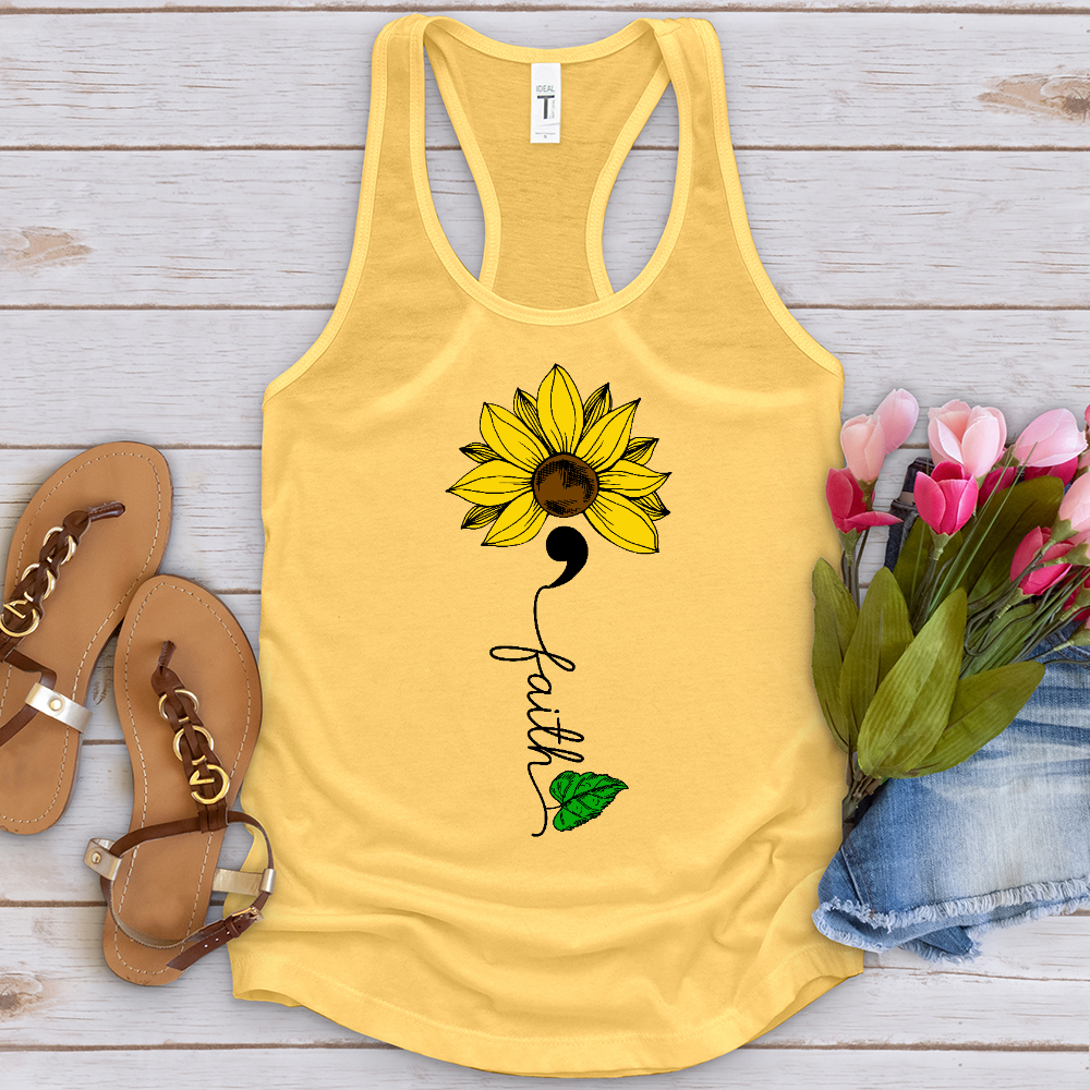 Faith Semicolon Sunflower Tank Top