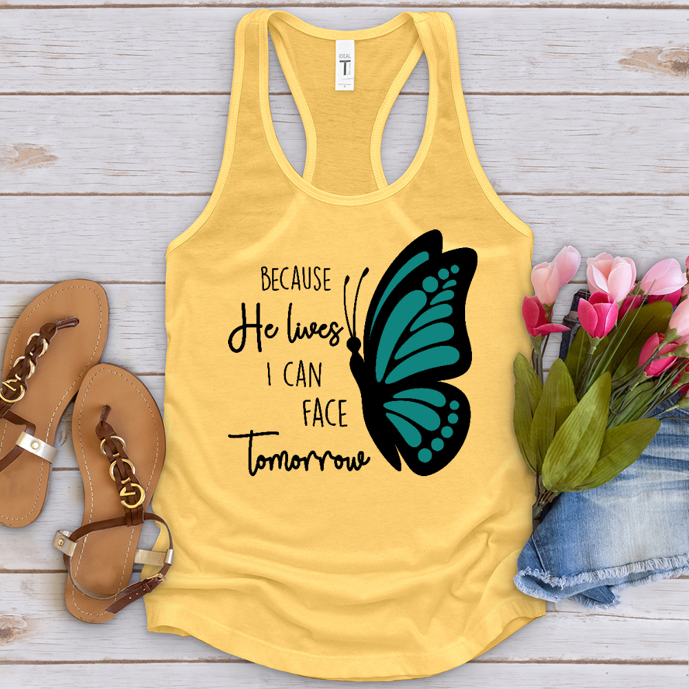 Because He Lives Butterfly 2 Tank Top